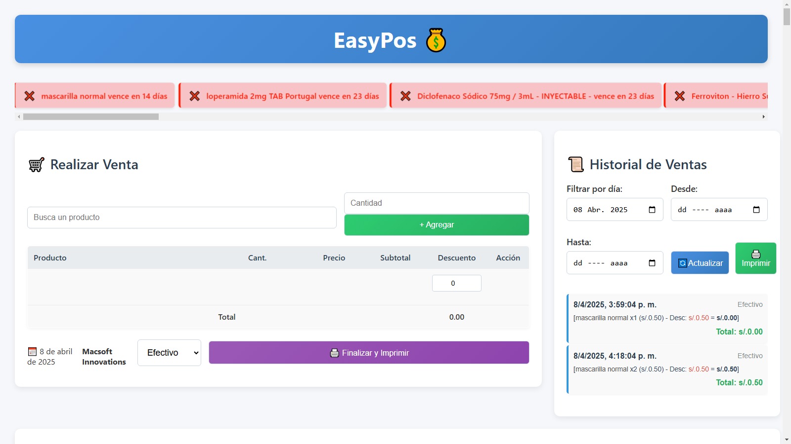 EasyPOS en PC